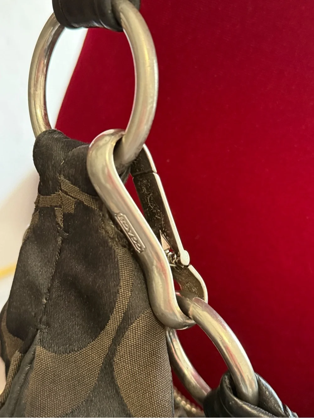 Coach Ali signature Hobo bag in black signature jacquard 2008